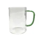 Mug glass green handle clear 450 ml SB8242.webp