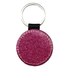 Keyring PU glitter round