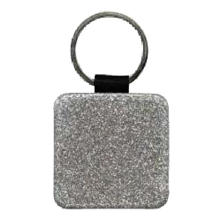 Keyring PU glitter round