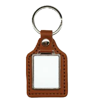 Keyring metal & PU rectangle