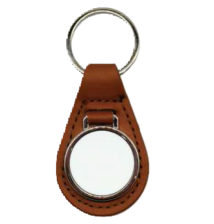 Keyring metal & PU rectangle
