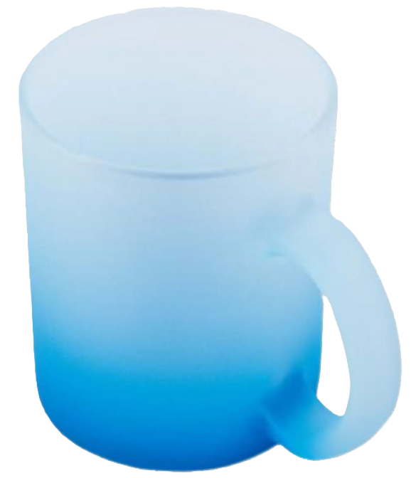 Glass mug frosted gradient