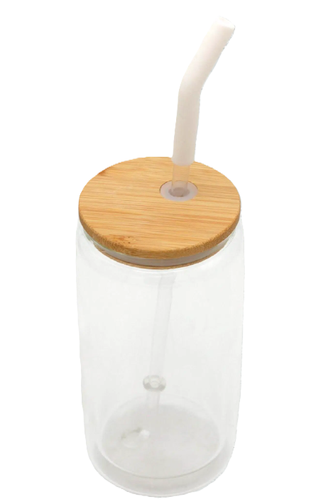 Glass bottle bamboo lid