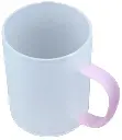 Glass mug pink handle