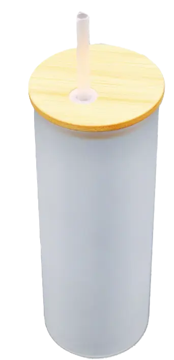 Skinny glass bamboo lid