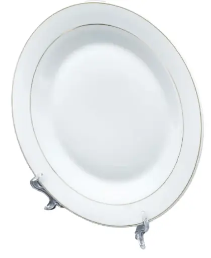 Plate with stand 10" Gold rim