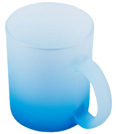 Glass mug frosted gradient