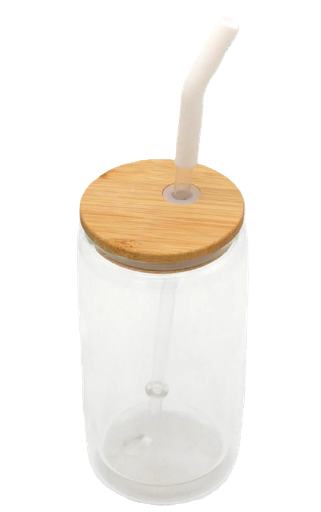 Glass bottle bamboo lid