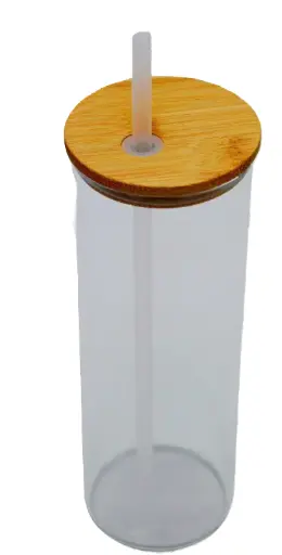 Skinny glass bamboo lid
