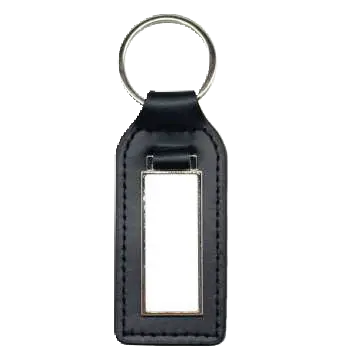 Keyring metal & PU rectangle