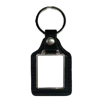 Keyring metal & PU square